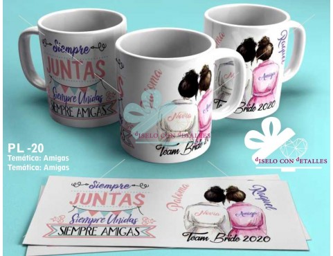 Caneca personalizada Melhores Amigas ou damas de honor