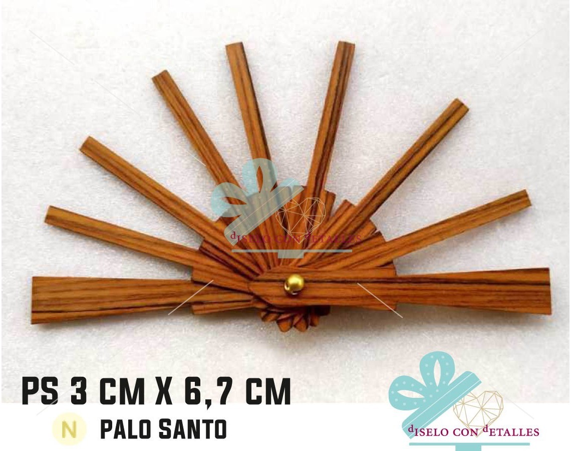 Varillas madera de 3 x 6,7 cm de palo santo para abanico