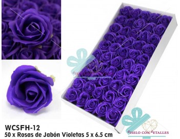 Rosas perfumadas com sabão em cor violeta