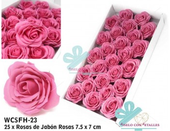 Grandes rosas de sabão rosa perfumadas