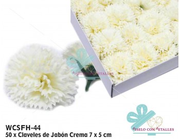 Cravos de sabão em cor creme