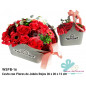 Flores de Jabón Rojas en Cesta 30 x 20 x 12 cm