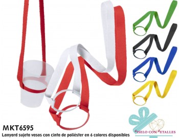 Lanyard portavasos de poliéster