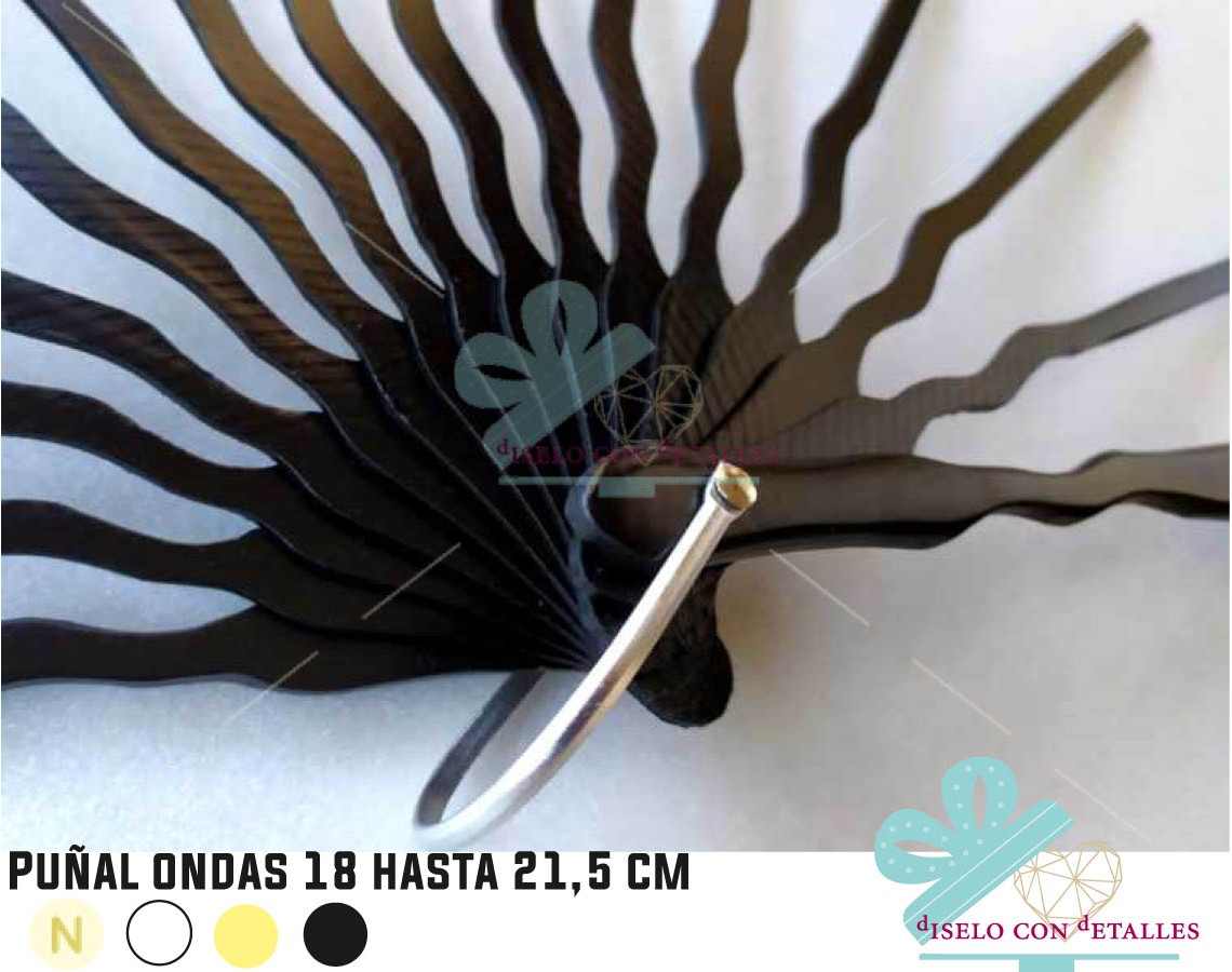 Varetas punhal ondas de 18 cm para leque
