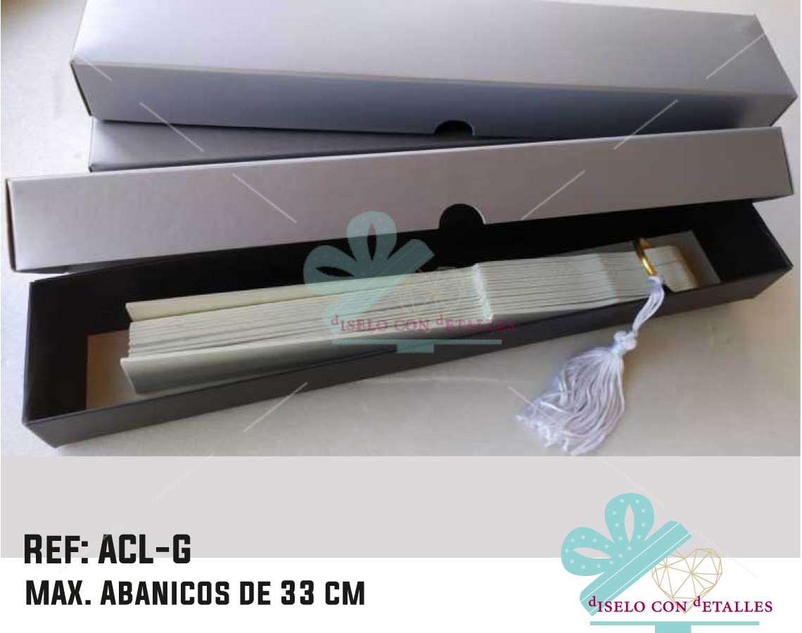 Caixa 27 cm prata mate para Leques