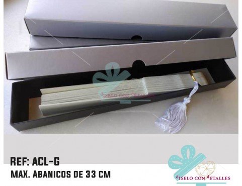 Caja Plata Mate para Abanicos 27 x 5.5  x 3 cm