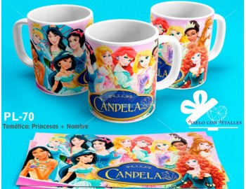 Caneca de princesa com nome personalizado