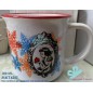 Taza de cerámica con borde de color Personalizada 300 ml