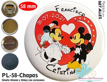 Chapa Noivos Mickey y Minnie personalizada