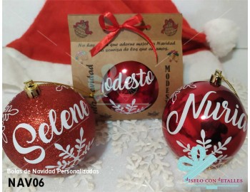 Bolas de Natal Vermelhas Personalizadas