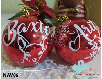 Bolas de Navidad Personalizadas Rojas