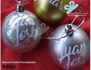 Bolas de Natal Personalizadas Prateadas 6 cm