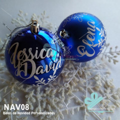 Bolas de Natal azuis personalizadas