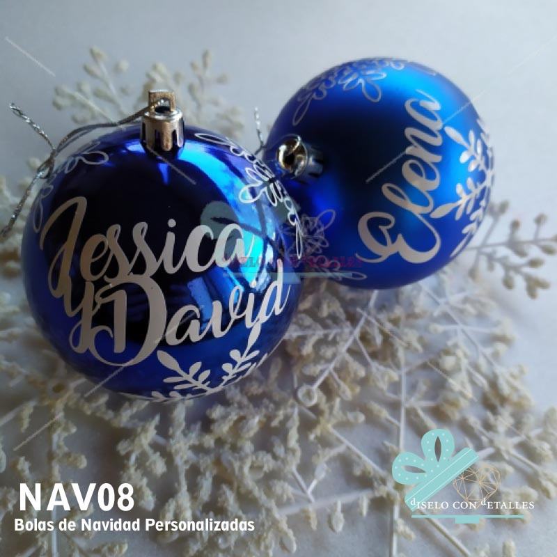 Bolas de Natal Personalizadas Azuis 6 cm