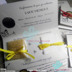 Invitación Kit de bodas arroz y pañuelo