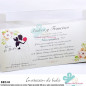 Convite de casamento com noivos floral + envelope