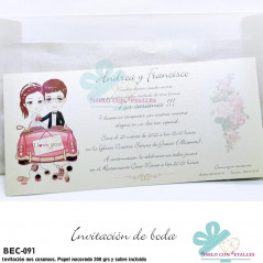 Convite casamento I Love you + envelope