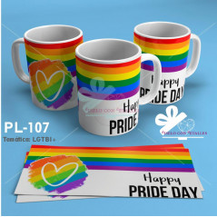 Taza Happy Pride Day personalizada con nombre