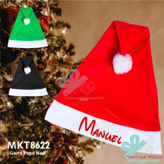 Chapéus de Pai Natal de toque suave adequados à personalização do nome