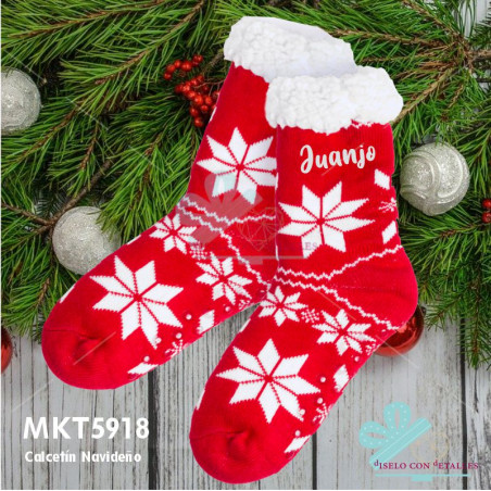 Calcetines navideños antideslizantes y personalizados