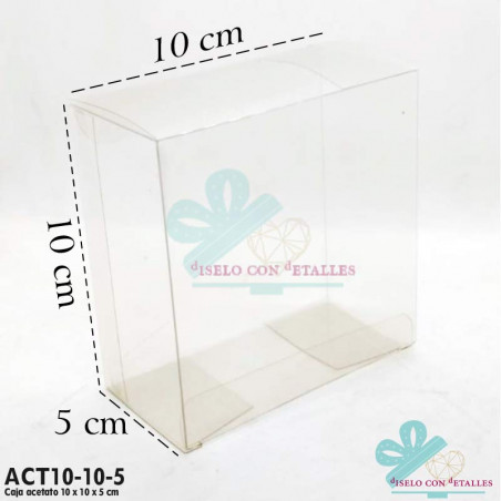 Caja de acetato 10 x 10 x 5 cm