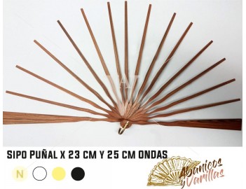 Vareta para leque de madeira Africana Sipo de 23 - 25 cm