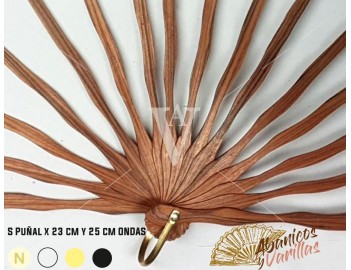 Vareta para leque de madeira Africana Sipo de 23 - 25 cm