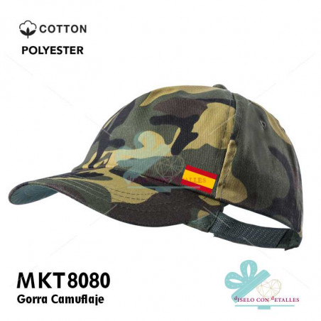 Gorra militar de camuflaje con opción a personalizar con bandera