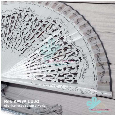 Leque de noiva branco 23 cm
