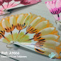 Leque de madeira 23 cm Tulipas com 2 lados