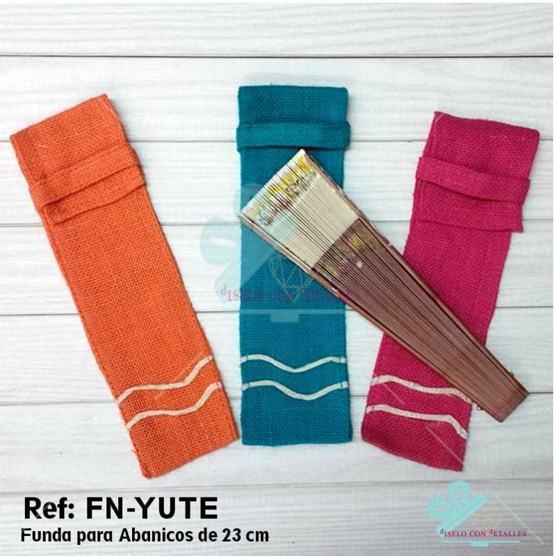 Fundas para Abanicos de Yute en Colores