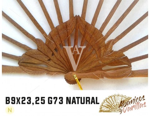 Varetas para leque de madeira africana bubinga | danta de 9 cm x 23 ou 25 cm