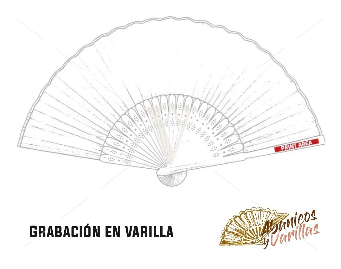 Abanicos 23 cm Madera Natural Calado