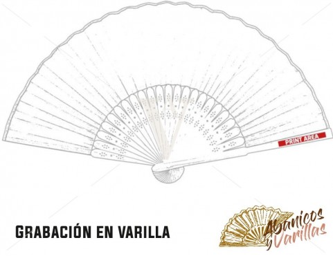 Leques 23 cm Madeira Natural trabalhada