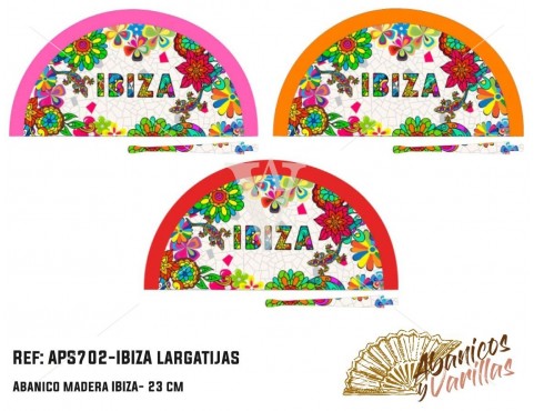 Abanico para souvenir de Ibiza con lagartija