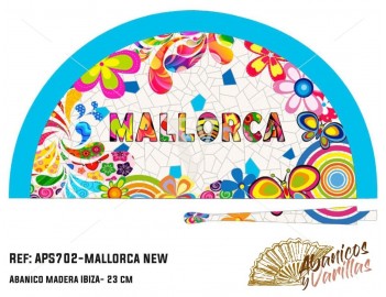 Leque em acrilico para souvenir de Mallorca em 3 cores sortidas