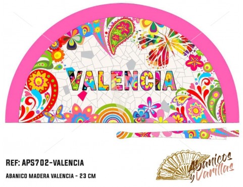 Abanico Acrílico souvenir Valencia 23 cm