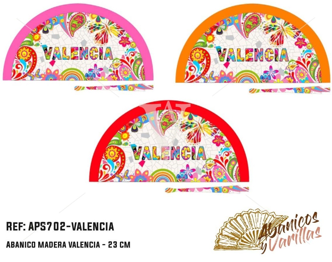 Abanico Acrílico souvenir Valencia 23 cm