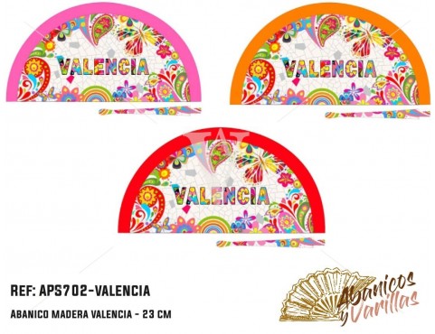 Abanico  en Acrilico pintado con diseños para souvenir Valencia New