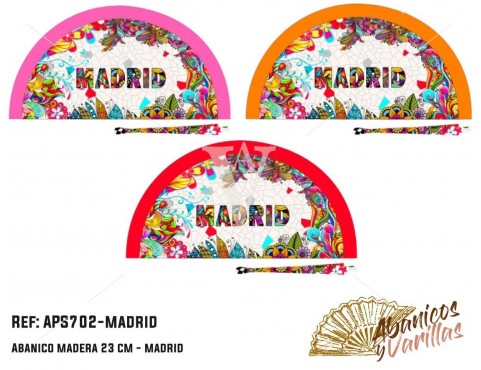 Abanico  en Acrilico pintado con diseños para souvenir Madrid New
