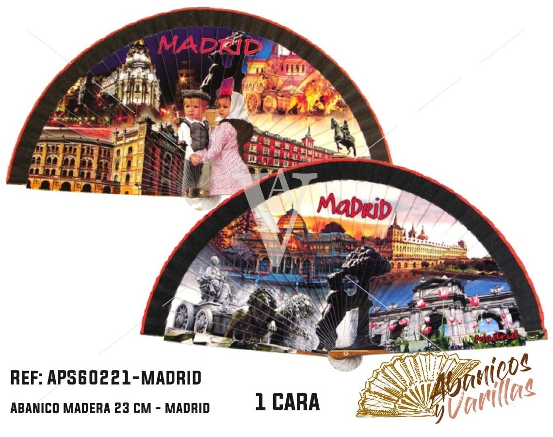 Abanico Acrílico souvenir Madrid - Monumentos
