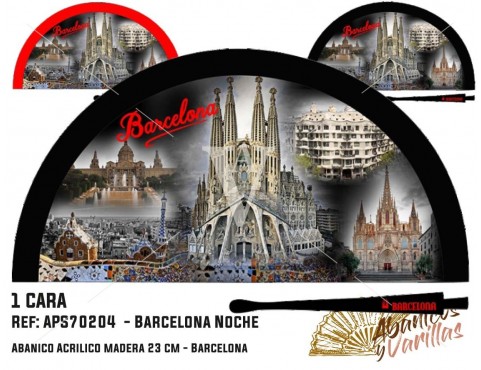 Abanicos para regalo o souvenir de Barcelona de noche