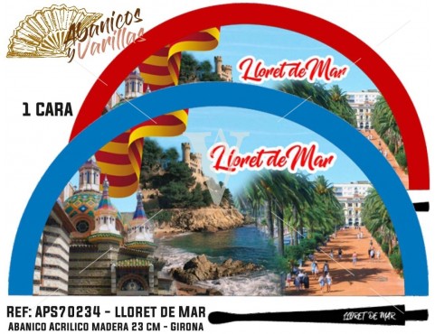 Leques para souvenir de Lloret de Mar pintados em acrílico