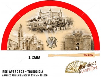Abanicos para souvenir de Toledo de día. Se sirven en 3 colores surtidos