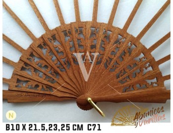 Vareta para Leque de Bubinga de 10 X 21.5 - 23 - 25 cm C71 NATURAL