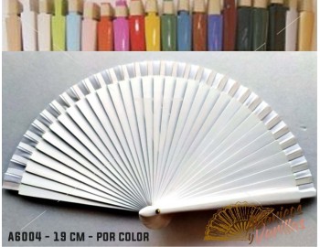 Leques Brancos para Brindes Casamento Madeira 19 cm Liso