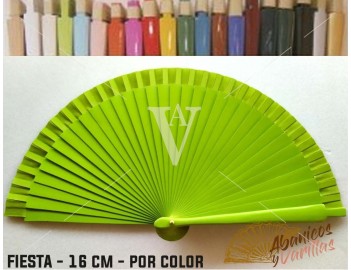 Leque Pistacho de mala fabricado em madeira de 16 cm em 14 cores a escolher