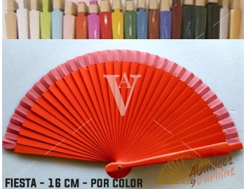 Leque Vermelho de mala fabricado em madeira de 16 cm em 14 cores a escolher