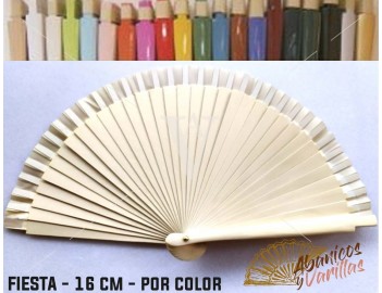 Leque Beige de mala fabricado em madeira de 16 cm em 14 cores a escolher