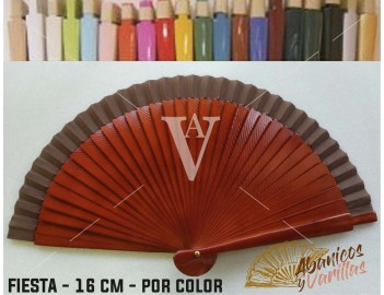 Abanico Nogal de bolso fabricado en madera de 16 cm en 14 colores a elegir